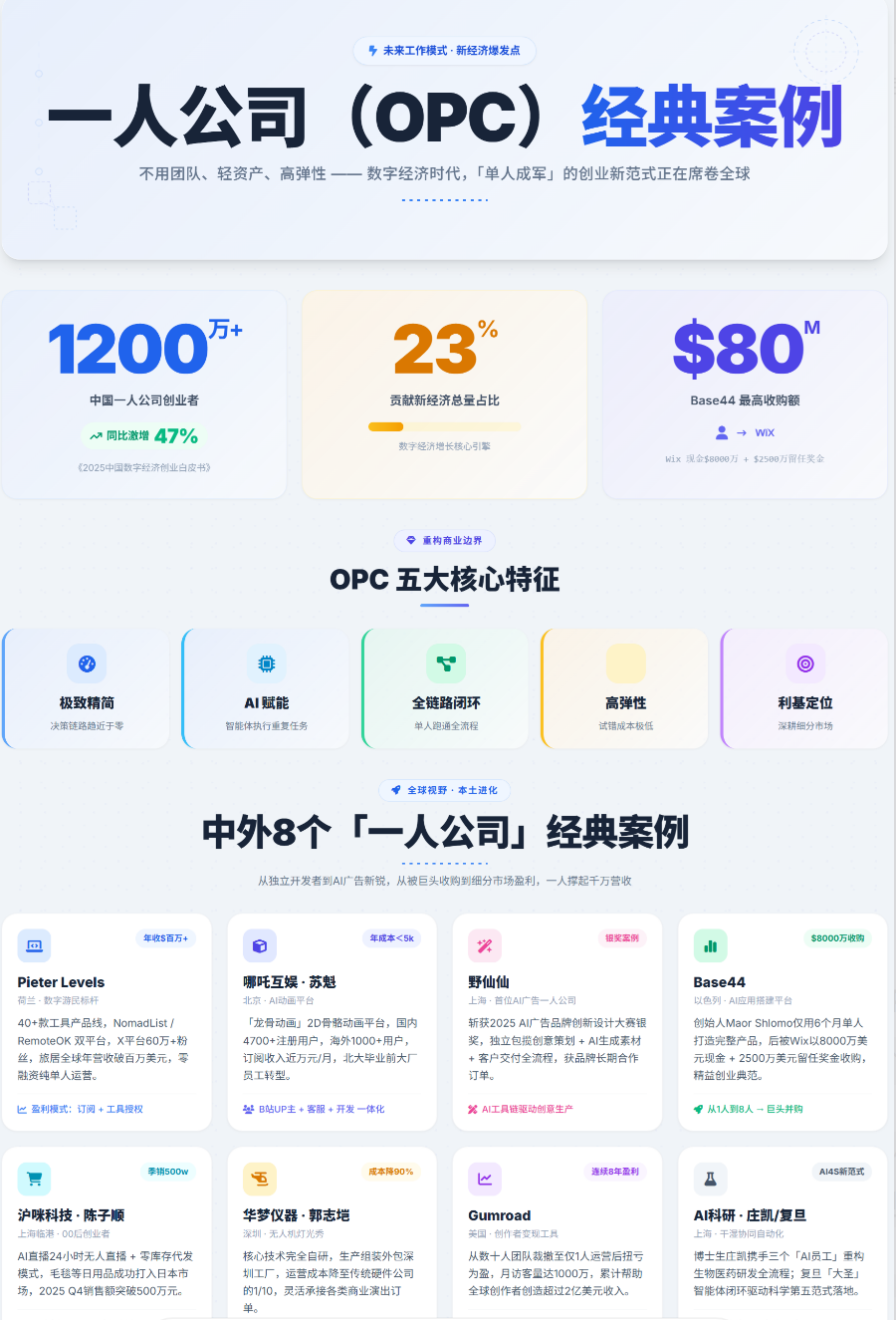 一人公司（OPC）的八个经典案例 的封面