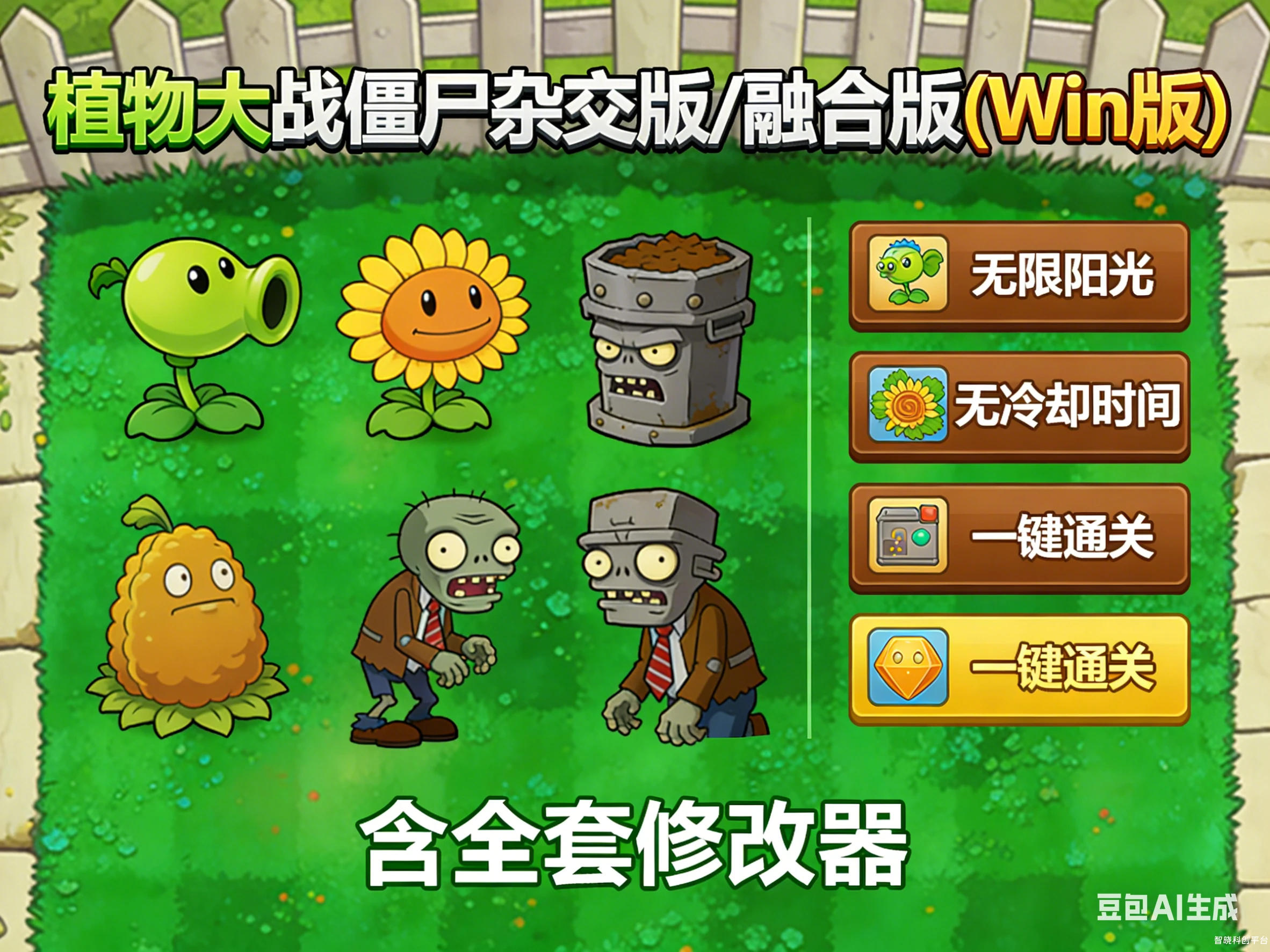 植物大战僵尸游戏杂交版/融合版win-带全套修改器