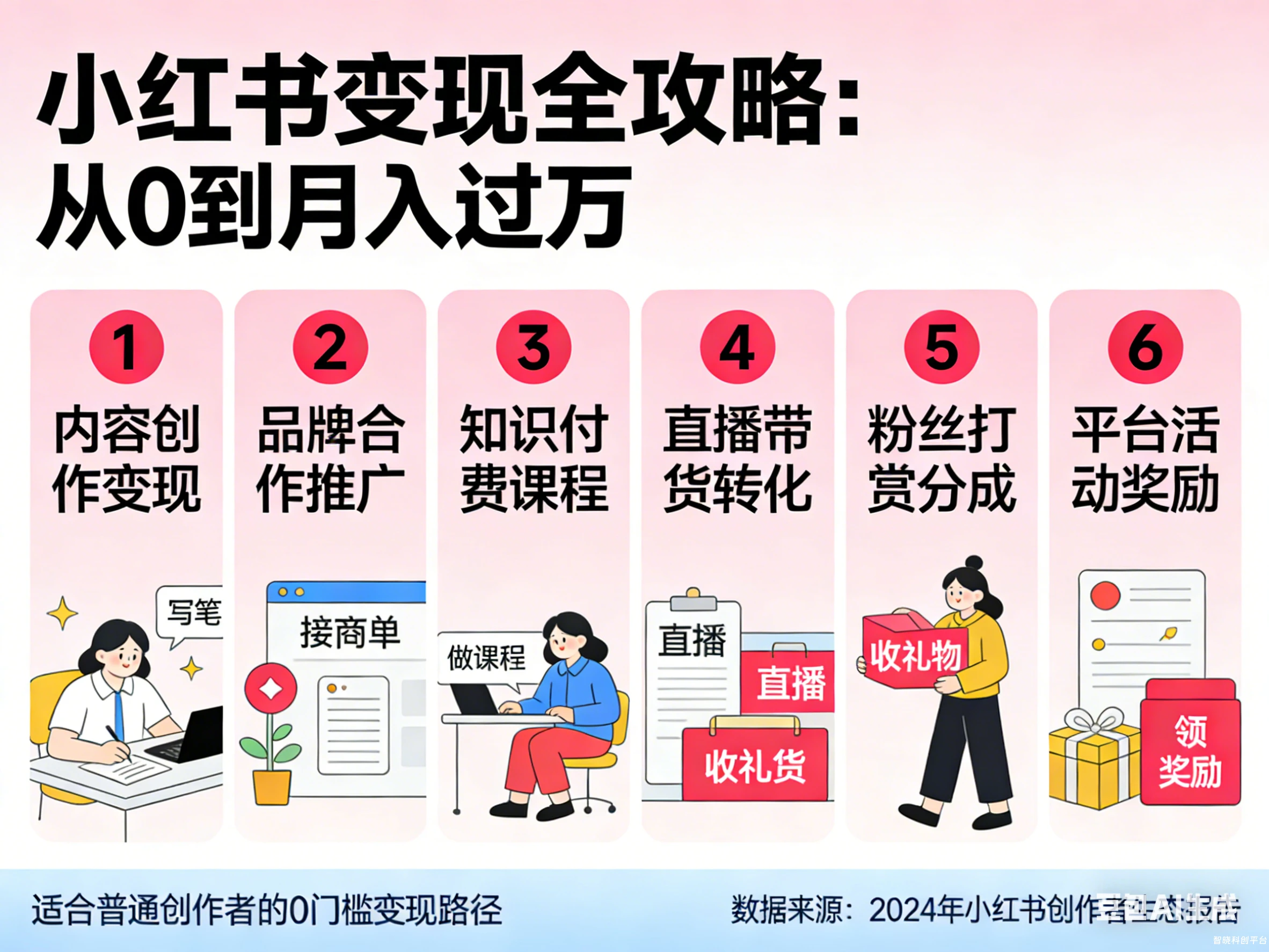 小红书变现全攻略：从0到月入过万，这6种变现方式普通人也能