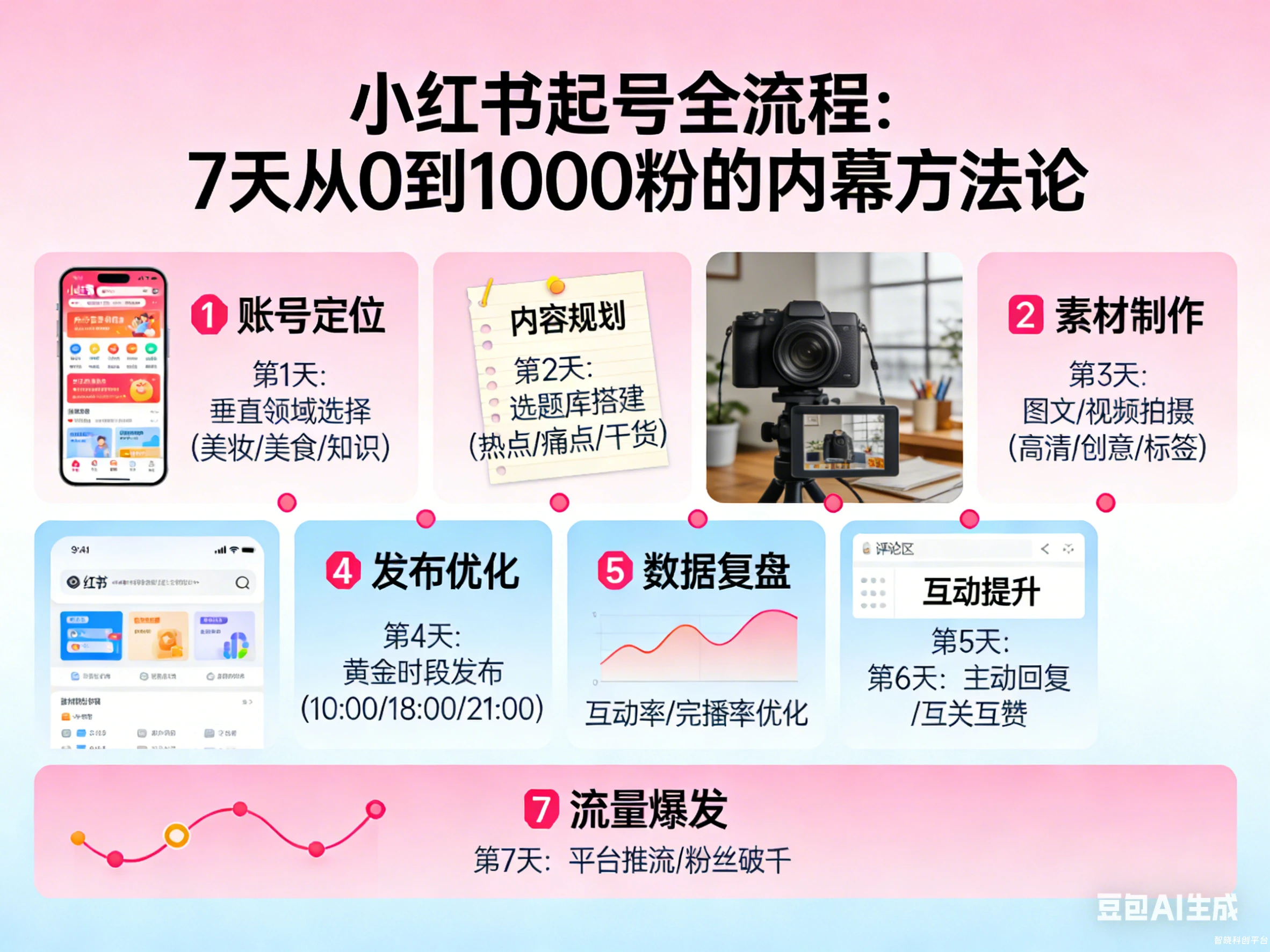 小红书起号全流程：7天从0到1000粉的内幕方法论