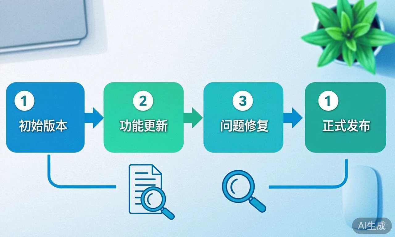 从初始版本到正式发布的版本号变化示意