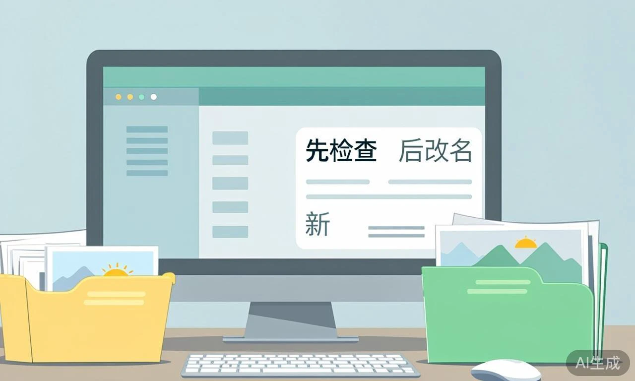 先备份并核对待改名文件的示意图