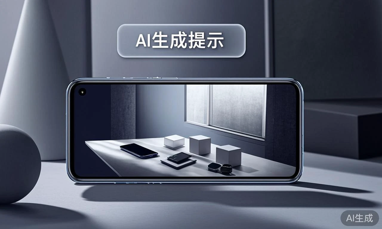 手机短视频画面角落出现AI生成提示标签的示意场景